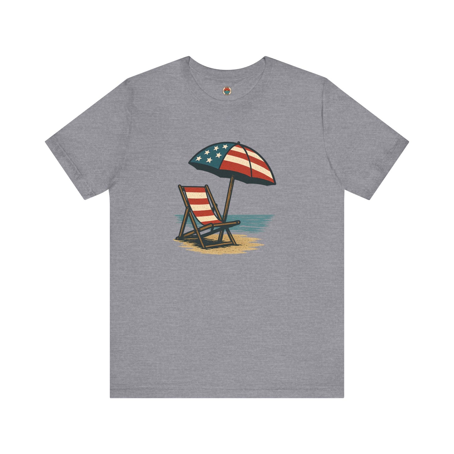 Patriotic Beach Tee, Unisex Summer Shirt, Americana Apparel, 4th of July