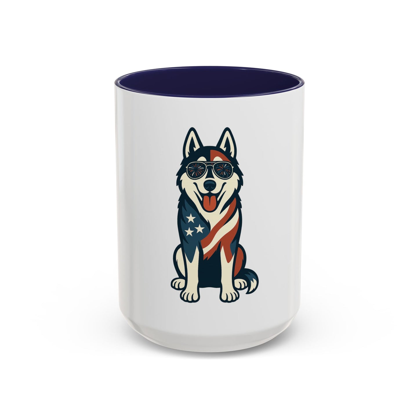 Patriotic Siberian Husky Dog Coffee Mug, Unique Pet Lover Gift