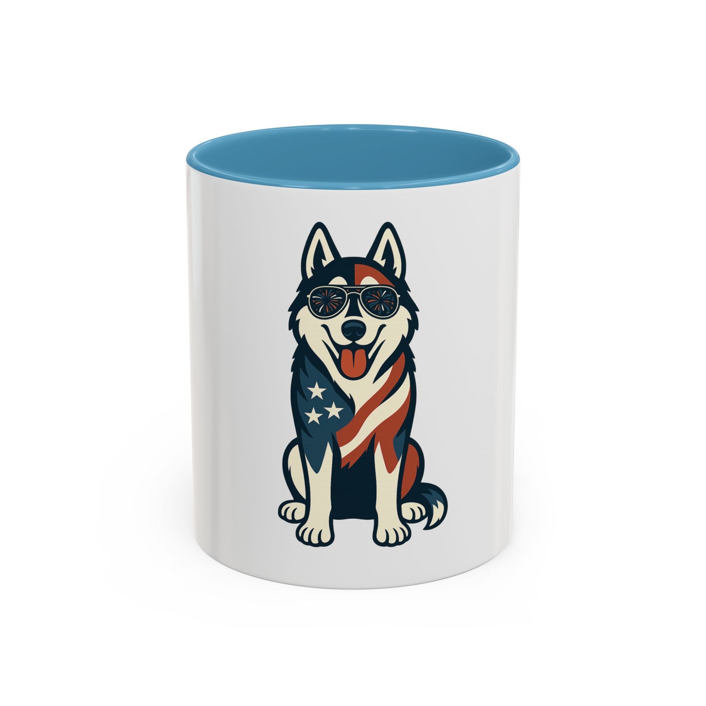 Patriotic Siberian Husky Dog Coffee Mug, Unique Pet Lover Gift