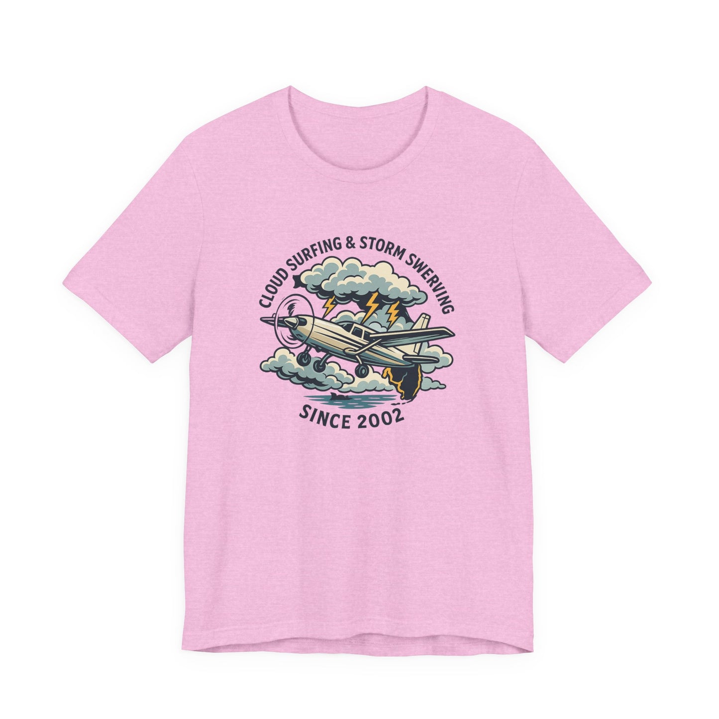 Cloud Surfing & Storm Chasing Tee, Unisex Short Sleeve Shirt, Airplane Graphic