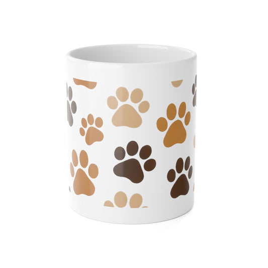 Paw Print Ceramic Mug - 11oz Cute Dog Lover Coffee Cup