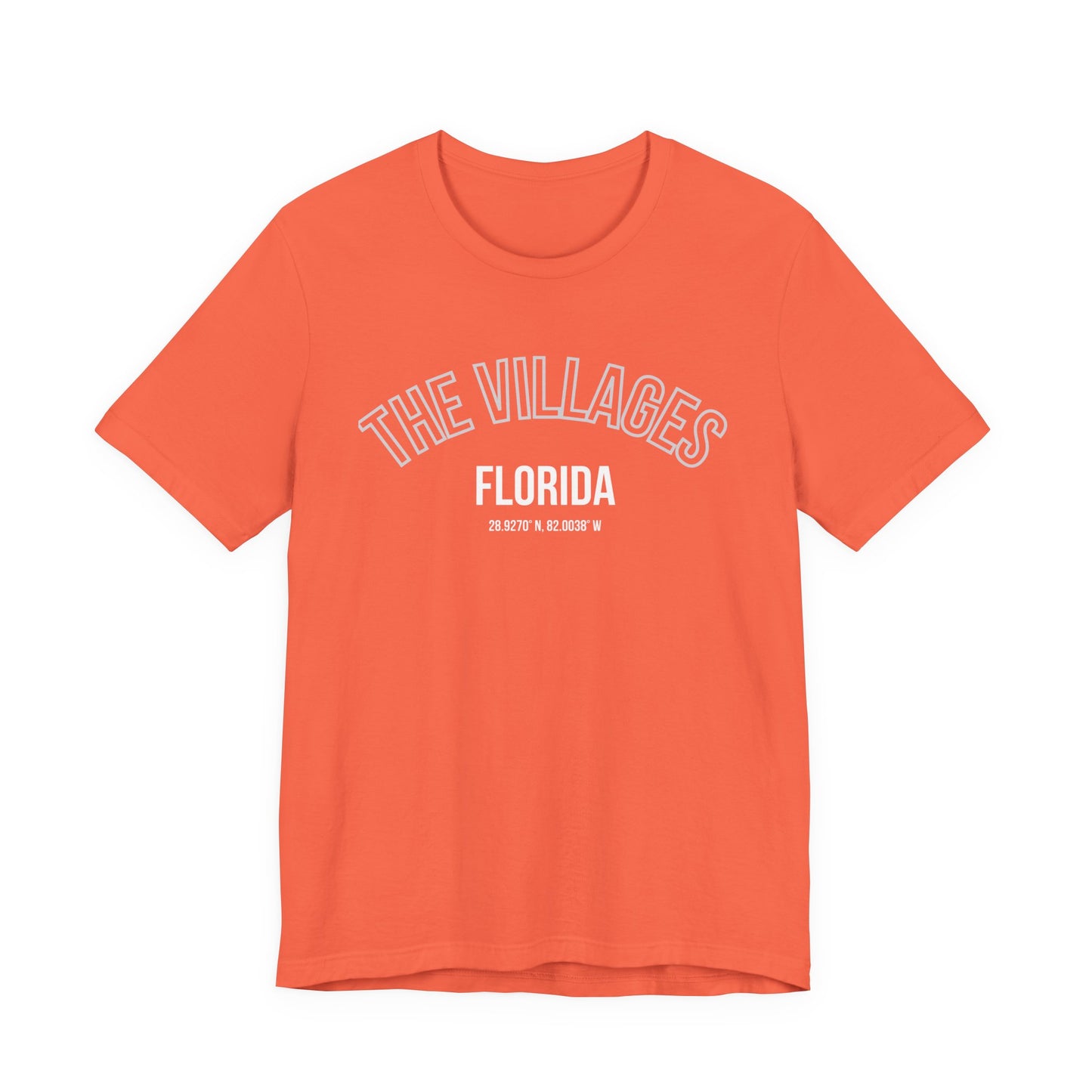 The Villages Florida Unisex Short Sleeve Tee - Trendy Orange T-Shirt