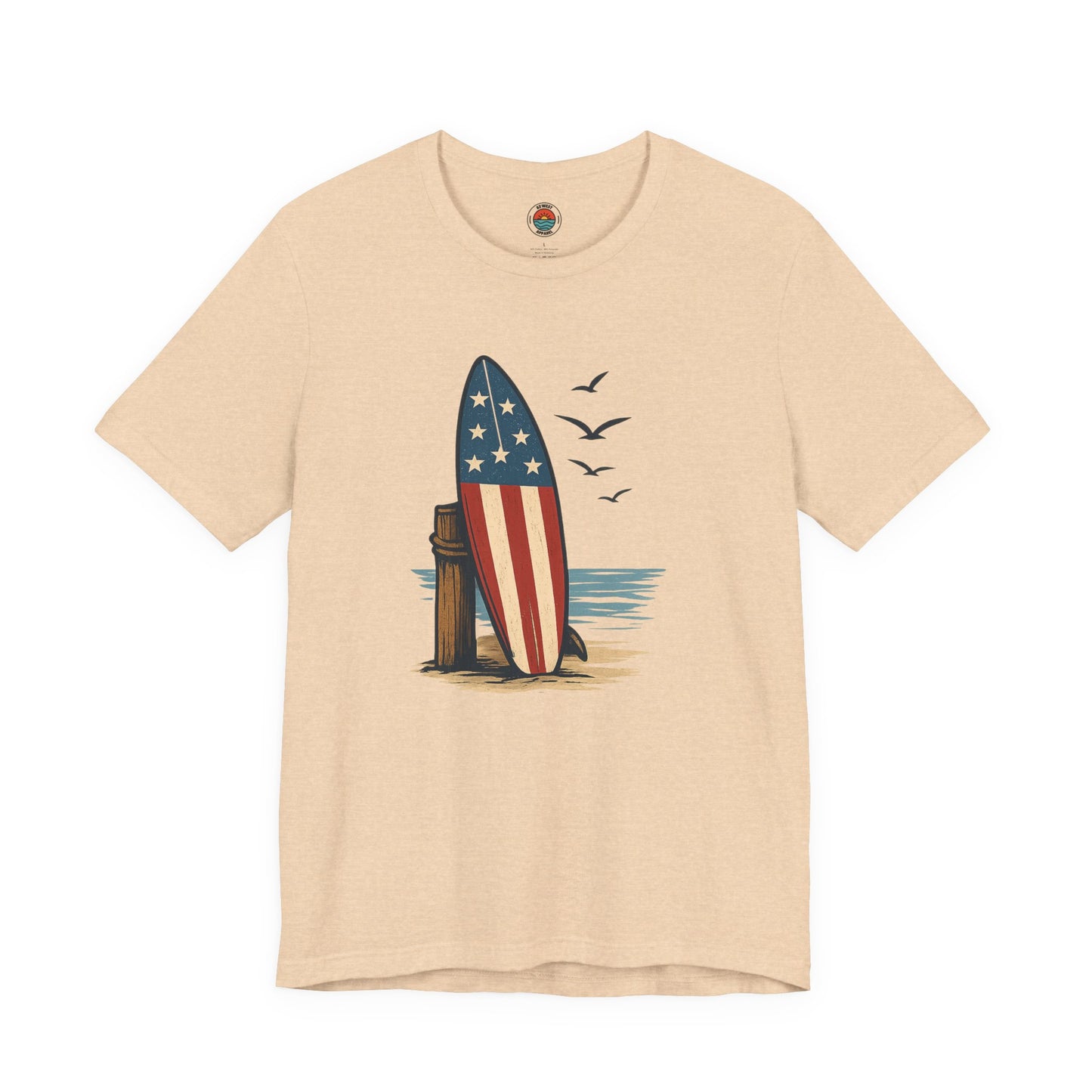 Patriotic Surfing T-Shirt | Unisex Tee for Summer