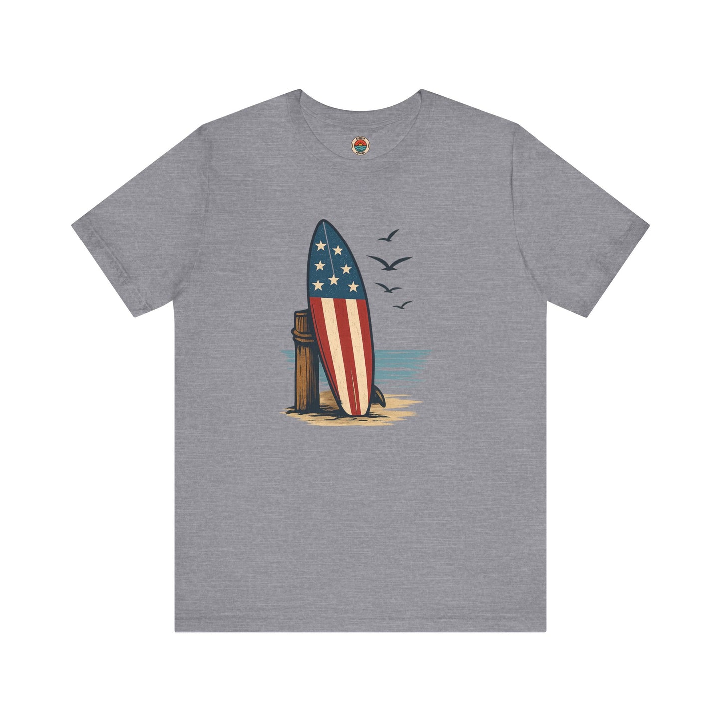 Patriotic Surfing T-Shirt | Unisex Tee for Summer