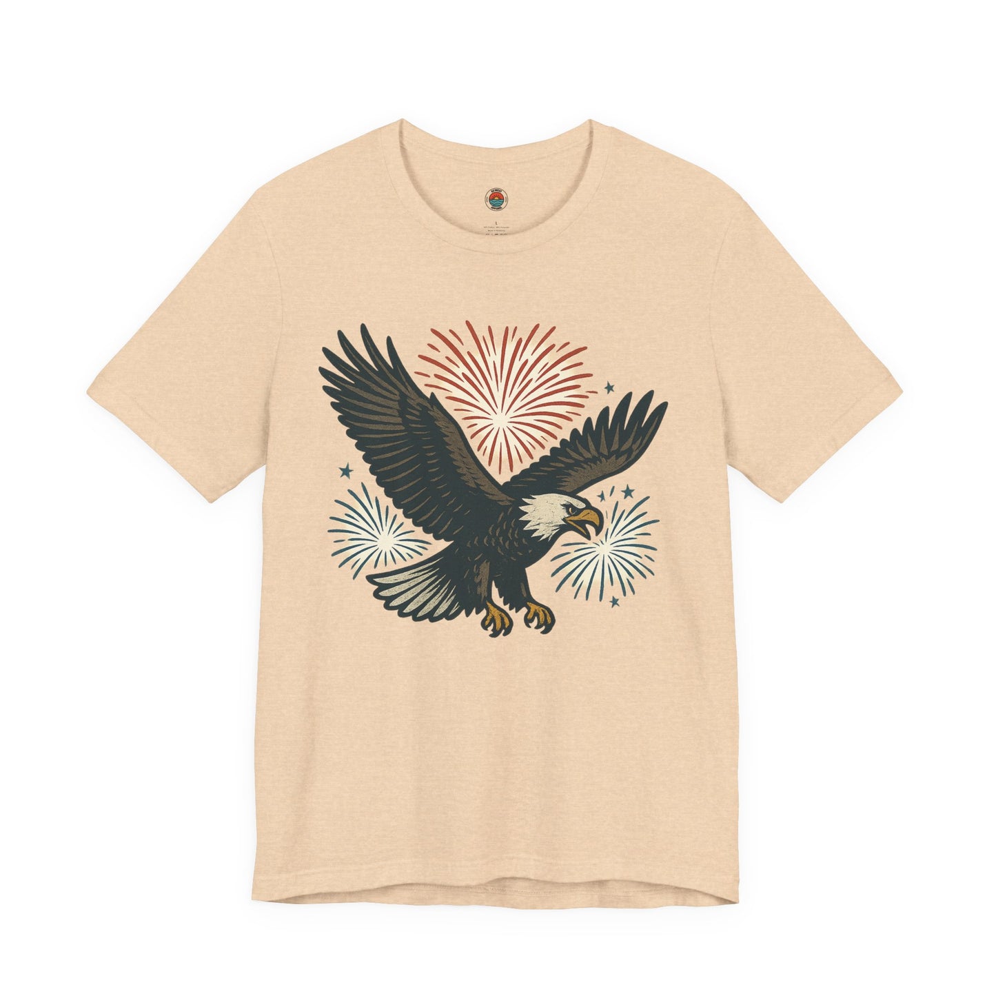 Eagle Fireworks Tee - Unisex Jersey Short Sleeve Shirt, Patriotic Apparel