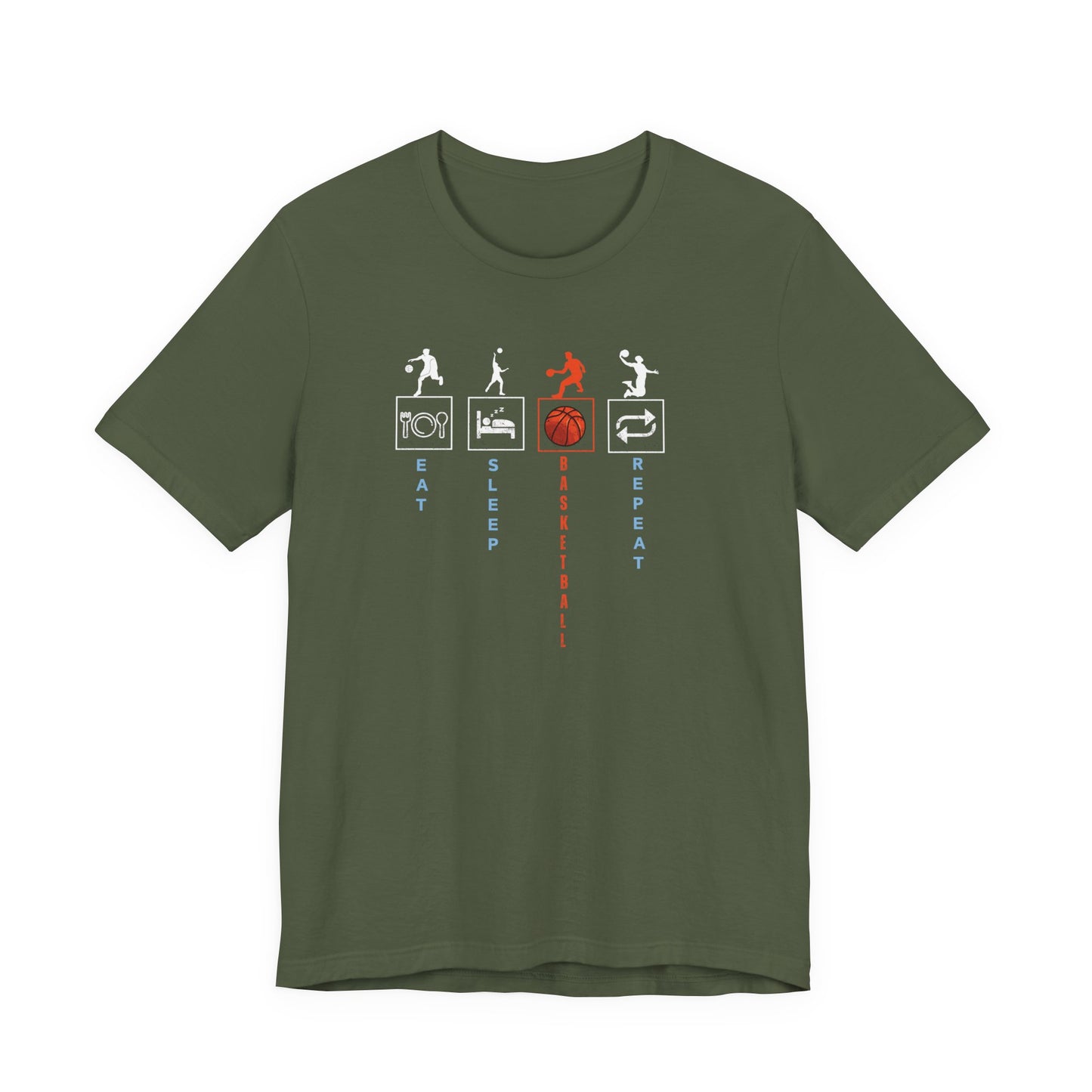 Basketball Lifestyle Tee - Eat Sleep Basketball Repeat Unisex Jersey S/S Tee