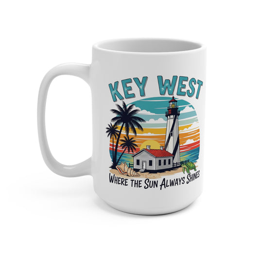 Key West Florida Keys Travel Mug, 15oz, Tropical Vacation Coffee Cup, Perfect Gift for Travelers