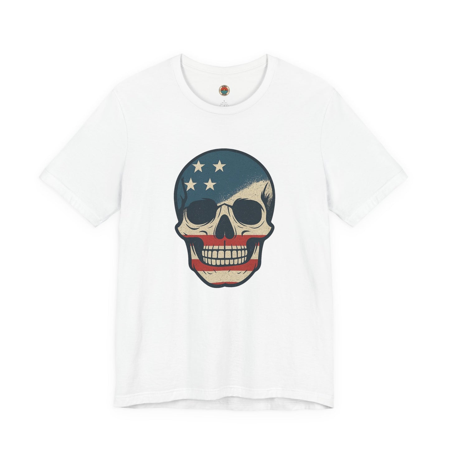 Patriotic Skull Tee, Unisex Graphic T-Shirt, Cool Skull Shirt, Festival Outfits