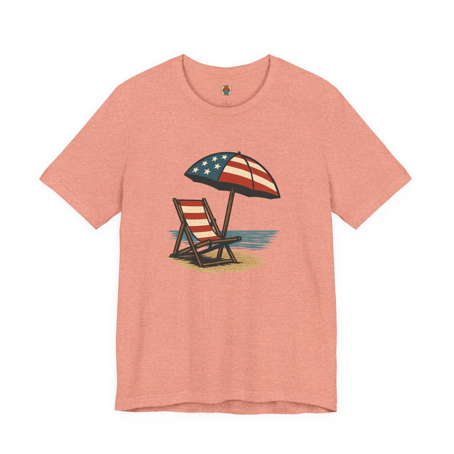 Patriotic Beach Tee, Unisex Summer Shirt, Americana Apparel, 4th of July