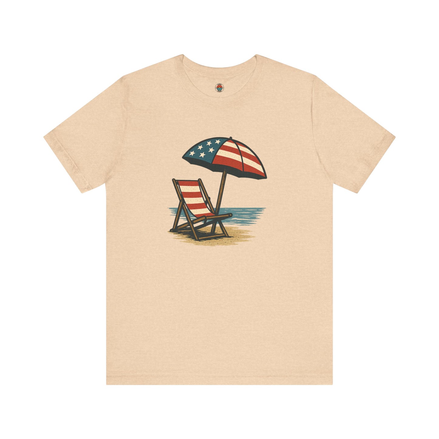 Patriotic Beach Tee, Unisex Summer Shirt, Americana Apparel, 4th of July