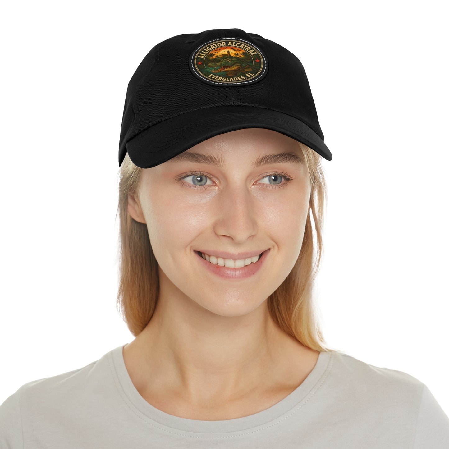 Vintage Alligator National Park Hat with Leather Patch, Outdoor Adventure Hat