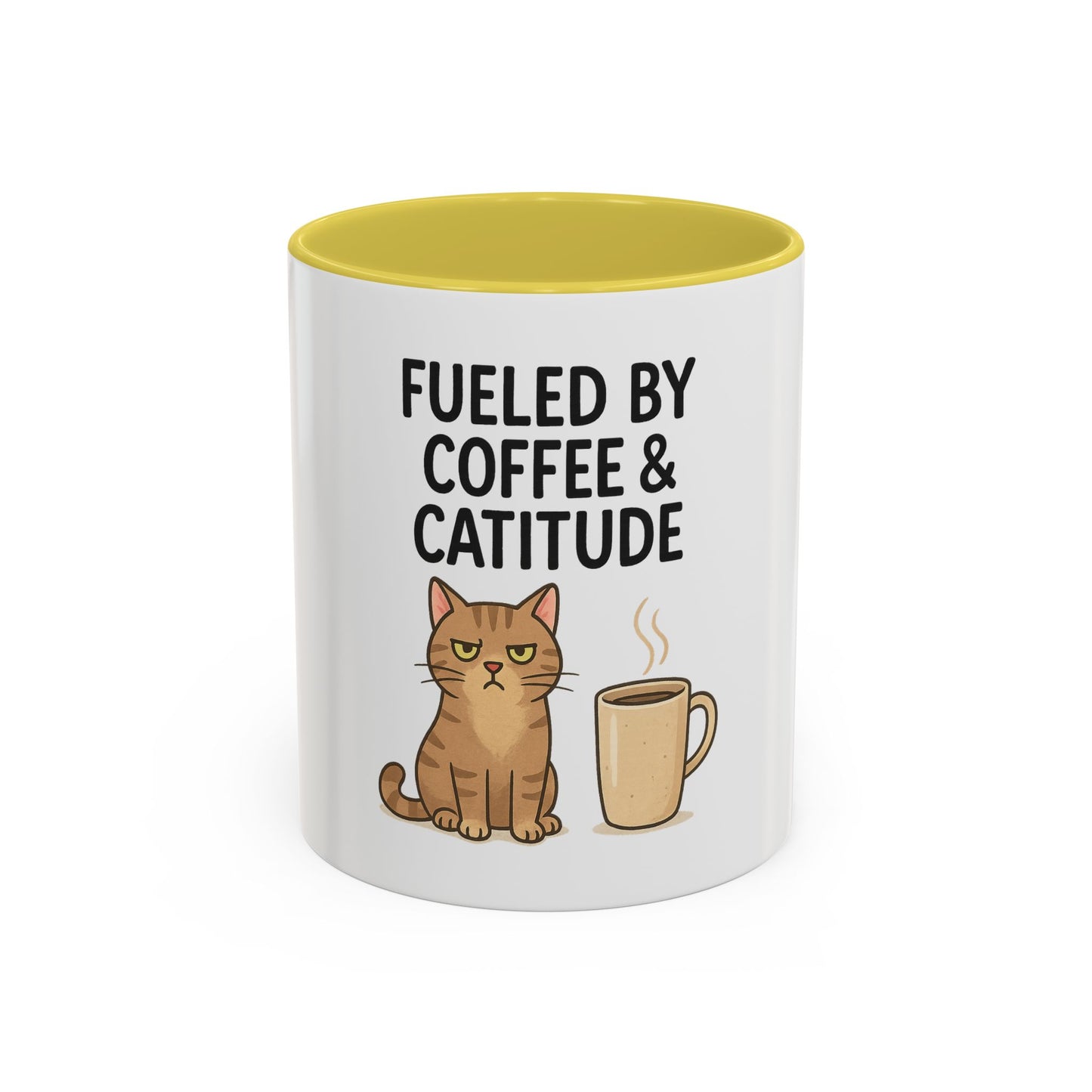Funny Cat Mug - Fueled by Coffee & Cattitude - Perfect Gift for Cat Lovers
