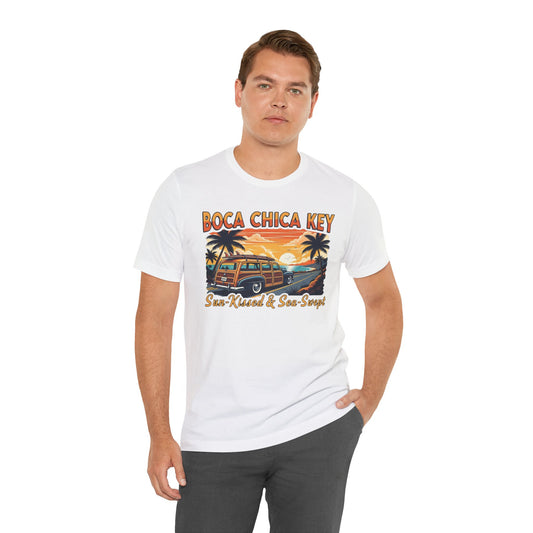 FLORIDA KEYS COLLECTION Boca Chica Key Vintage Tee - Sun-Kissed & Sea-Swept, Unisex Summer Shirt