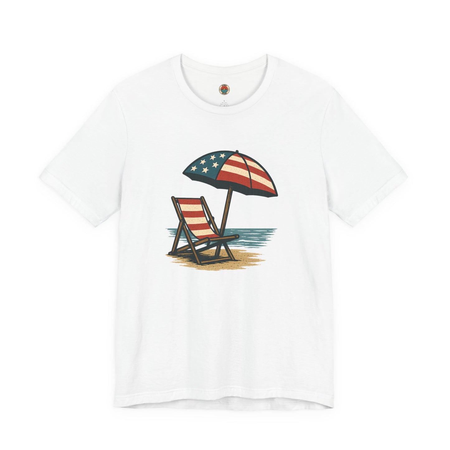 Patriotic Beach Tee, Unisex Summer Shirt, Americana Apparel, 4th of July