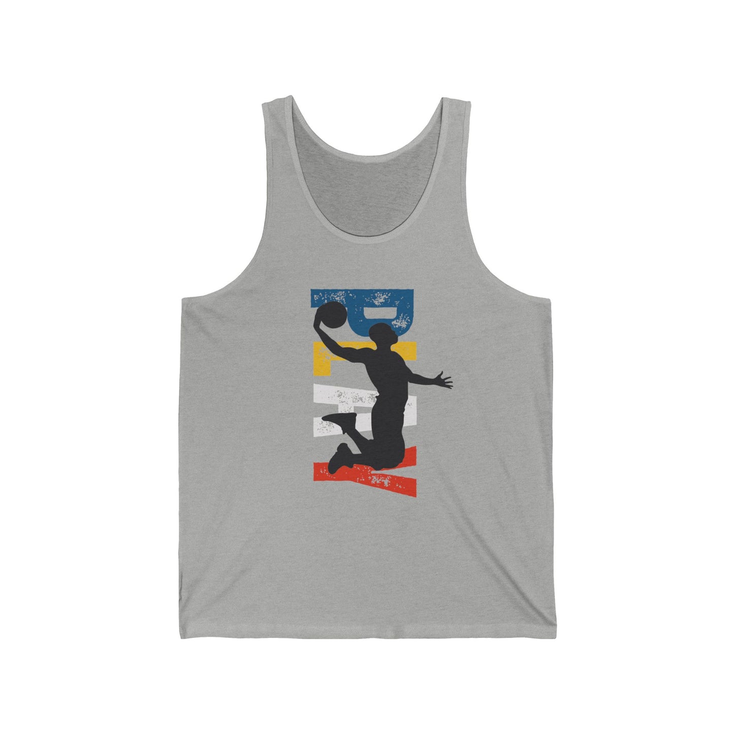 Dynamic Unisex Jersey Tank - Basketball Inspired Graphic Tee