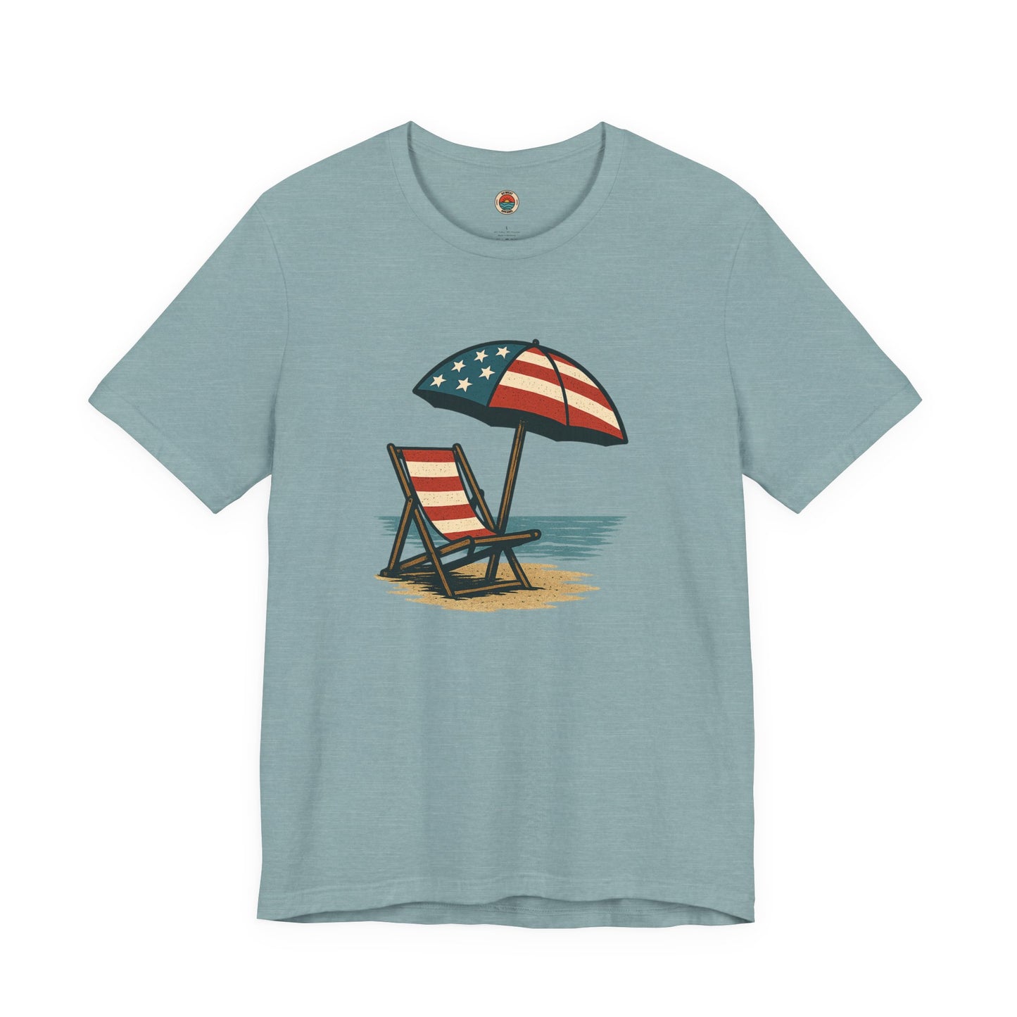 Patriotic Beach Tee, Unisex Summer Shirt, Americana Apparel, 4th of July