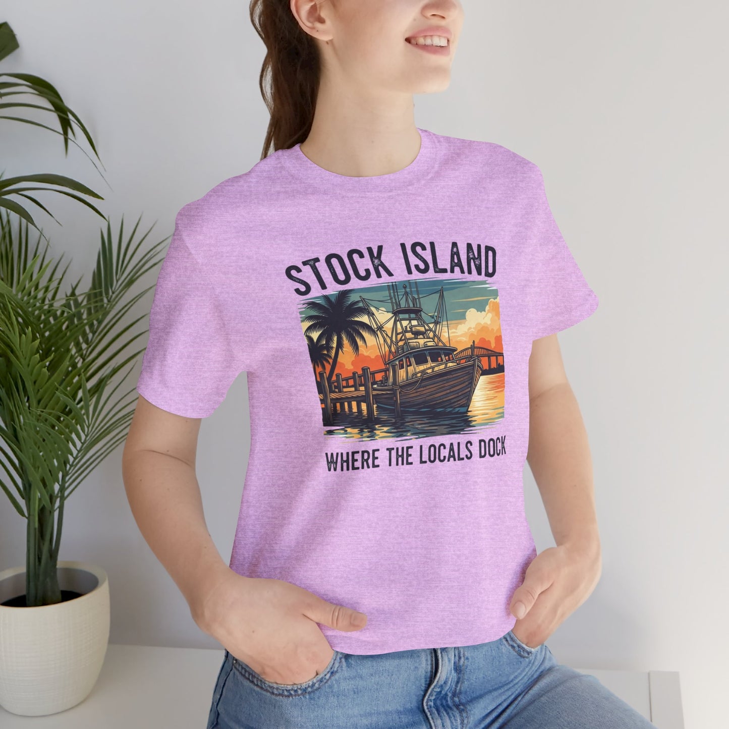 FLORIDA KEYS COLLECTION Stock Island Sunset Tee | Unisex Jersey Short Sleeve Shirt for Beach Lovers, Casual Outings