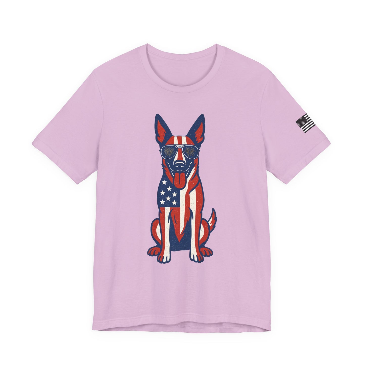 Patriotic Belgian Malinois Dog T-Shirt - Fun, Casual Summer Tee for Dog Lovers