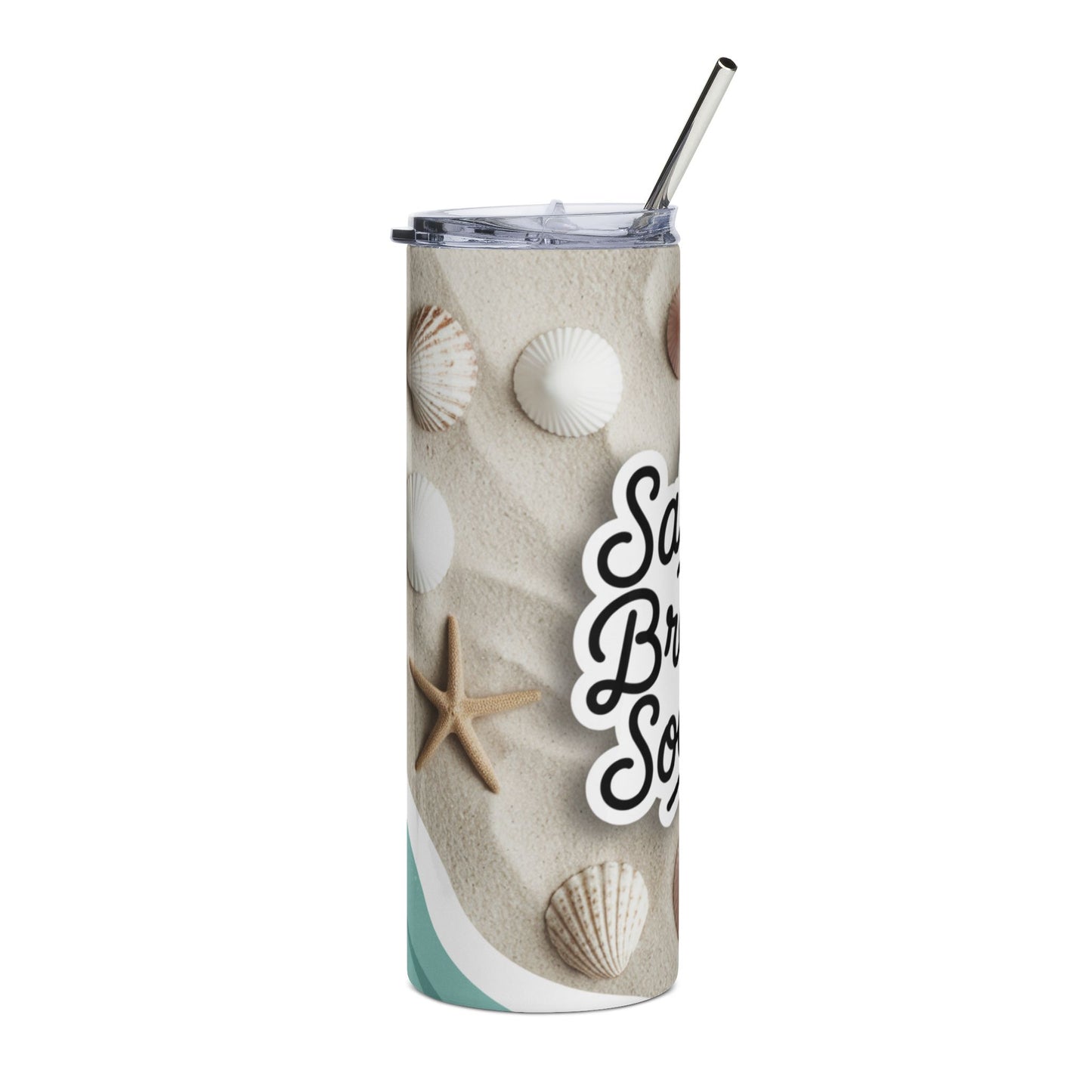 Salty Breeze Society Stainless Steel Tumbler, Beach Lovers Drinkware, Coastal Vibes Tumbler, Summer Gift, Travel Mug for Ocean Lovers