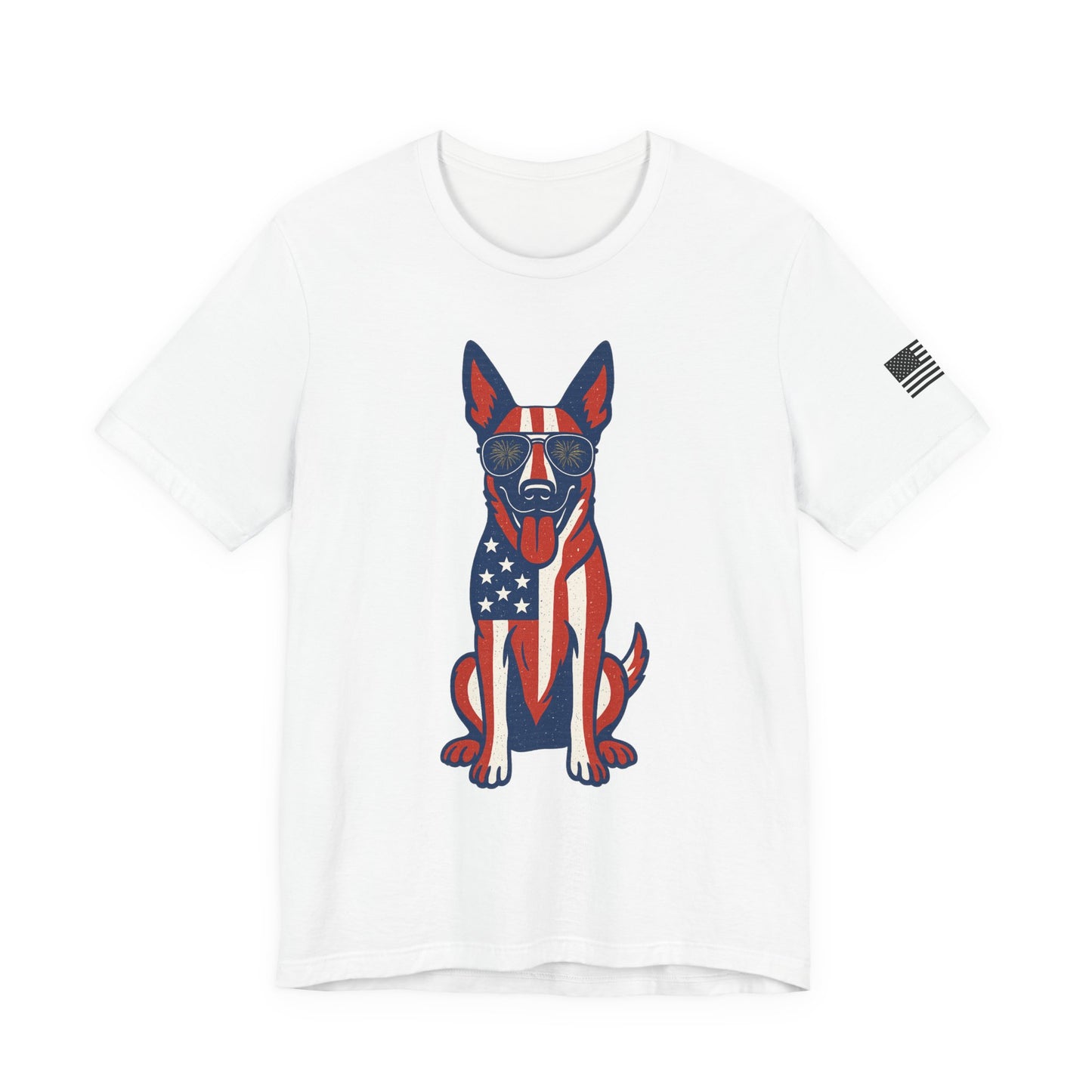 Patriotic Belgian Malinois Dog T-Shirt - Fun, Casual Summer Tee for Dog Lovers