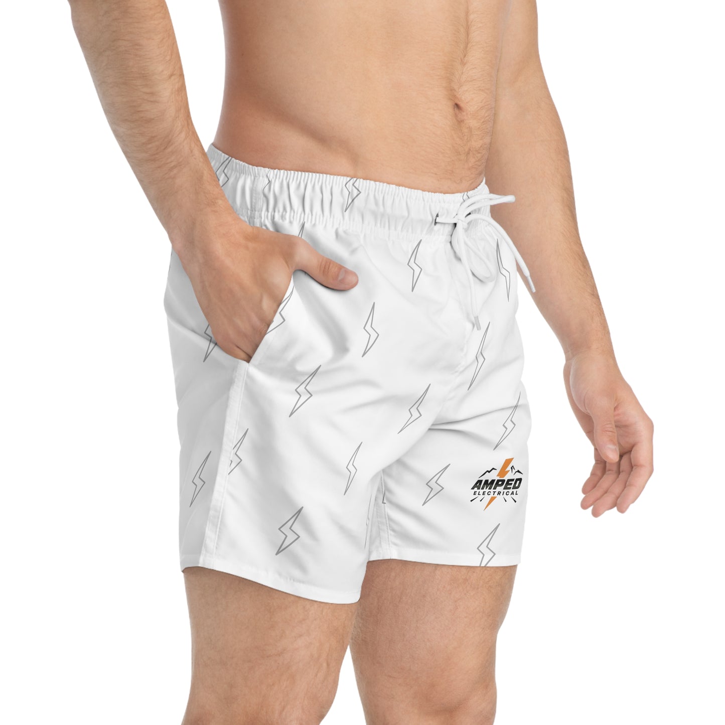 AMPED ELECTRICAL Lightning Swim Trunks, Beachwear, Summer Pool Party, Men's Swim Shorts