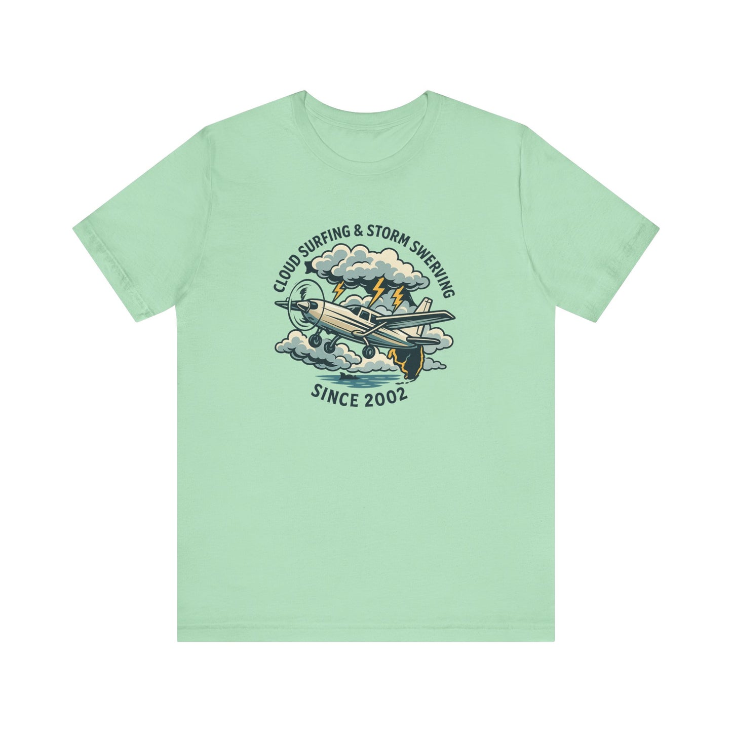 Cloud Surfing & Storm Chasing Tee, Unisex Short Sleeve Shirt, Airplane Graphic