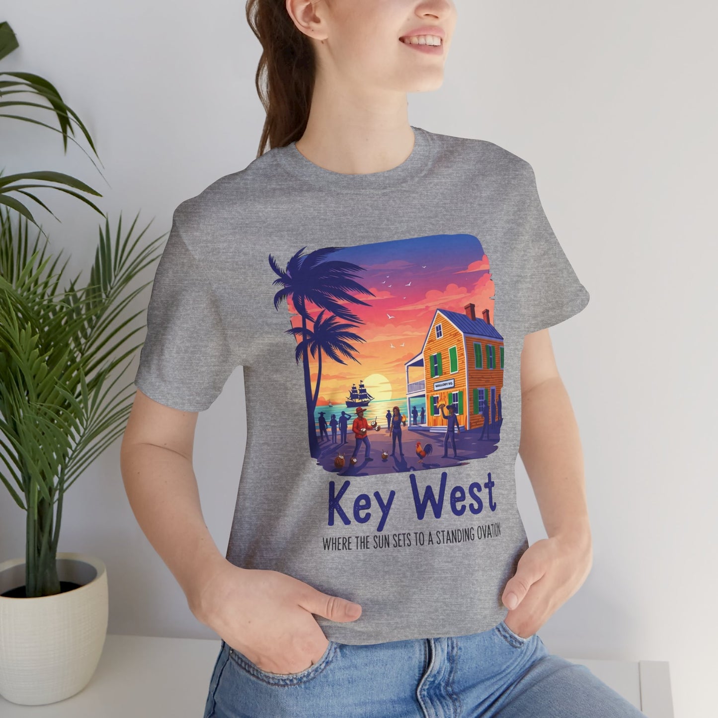 FLORIDA KEYS COLLECTION Key West Sunset Tee - Unisex Jersey Short Sleeve T-Shirt, Beach Relaxation