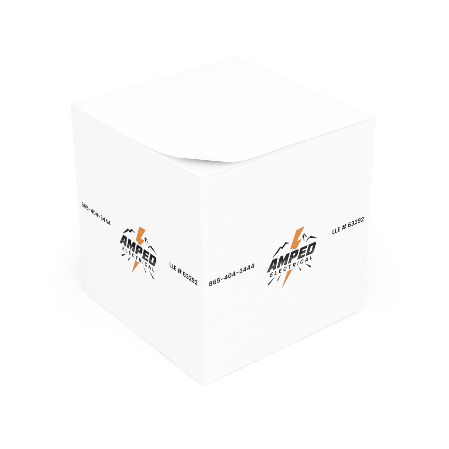 AMPED ELECTRICAL Electrical Note Cube, Office Desk Organizer, Business Branded Memo Pad