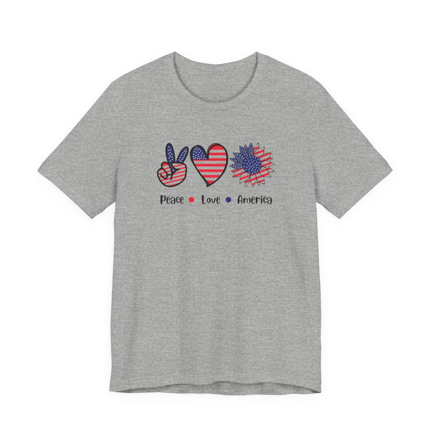 Peace Love America Unisex Short Sleeve Tee