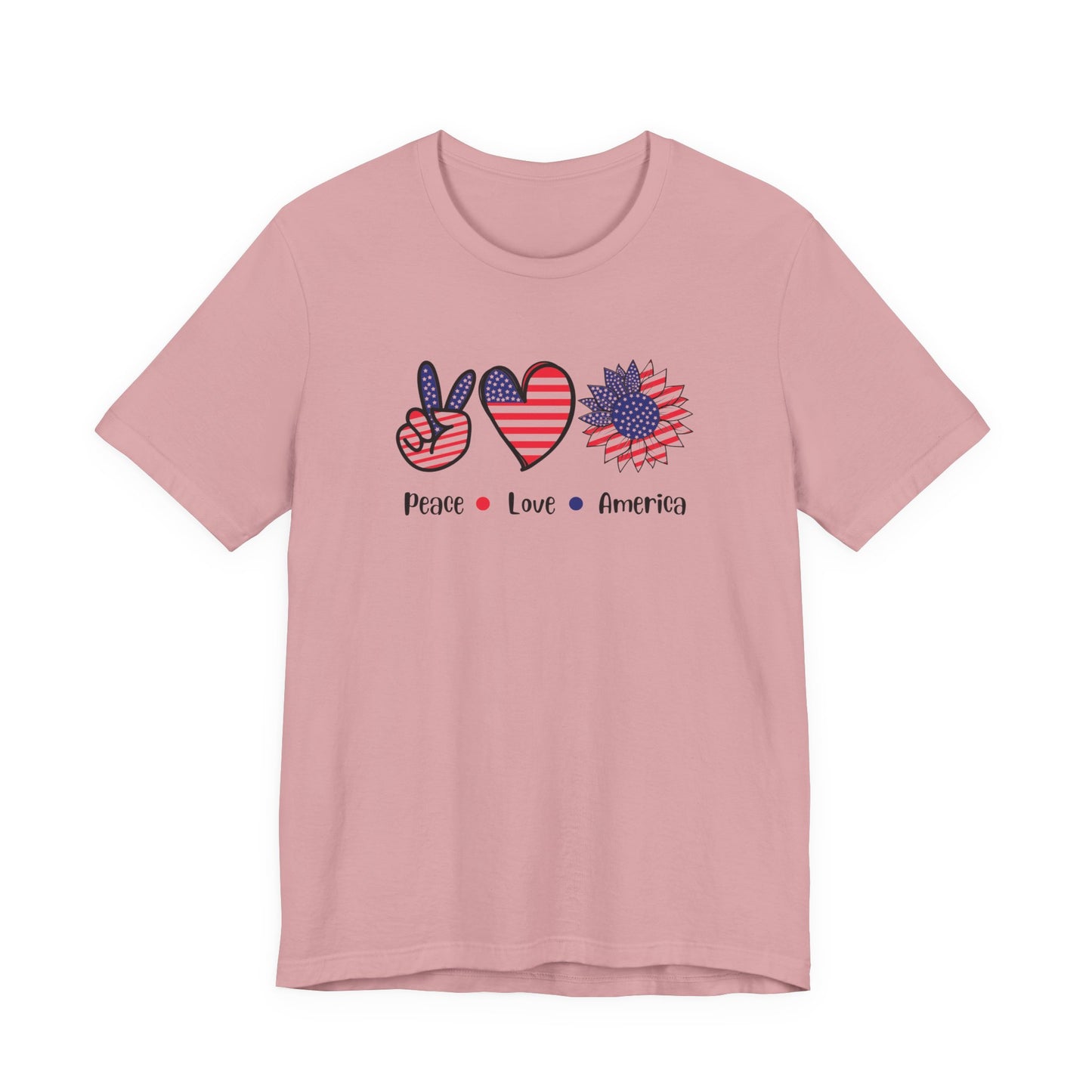 Peace Love America Unisex Short Sleeve Tee