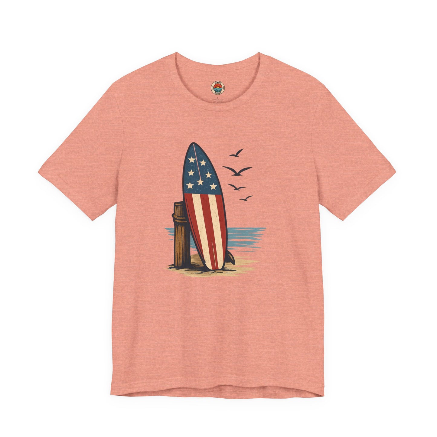 Patriotic Surfing T-Shirt | Unisex Tee for Summer