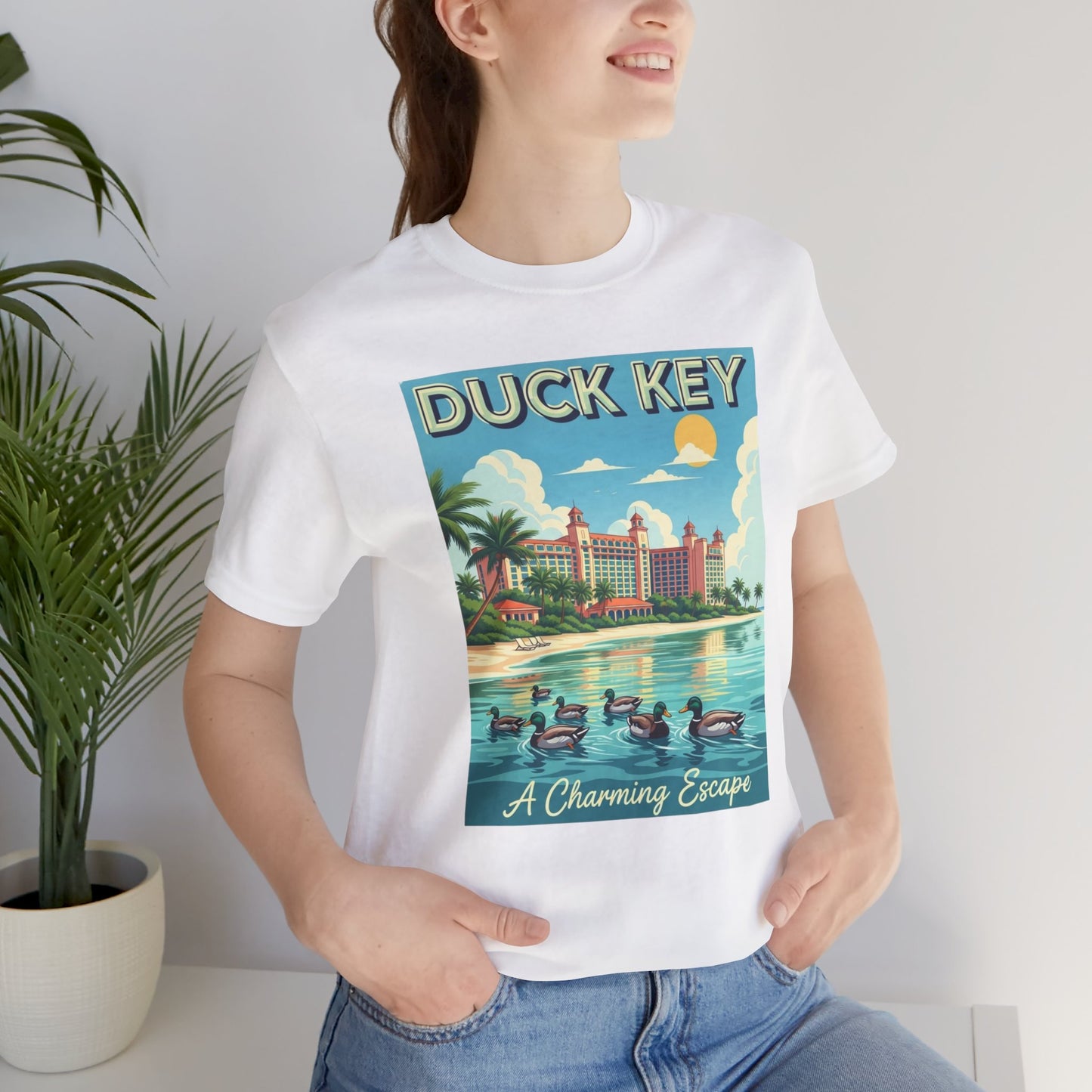 FLORIDA KEYS COLLECTION Vintage Duck Key Escape Tee, Relaxed Summer Vibe Shirt, Travel Themed Unisex Tee