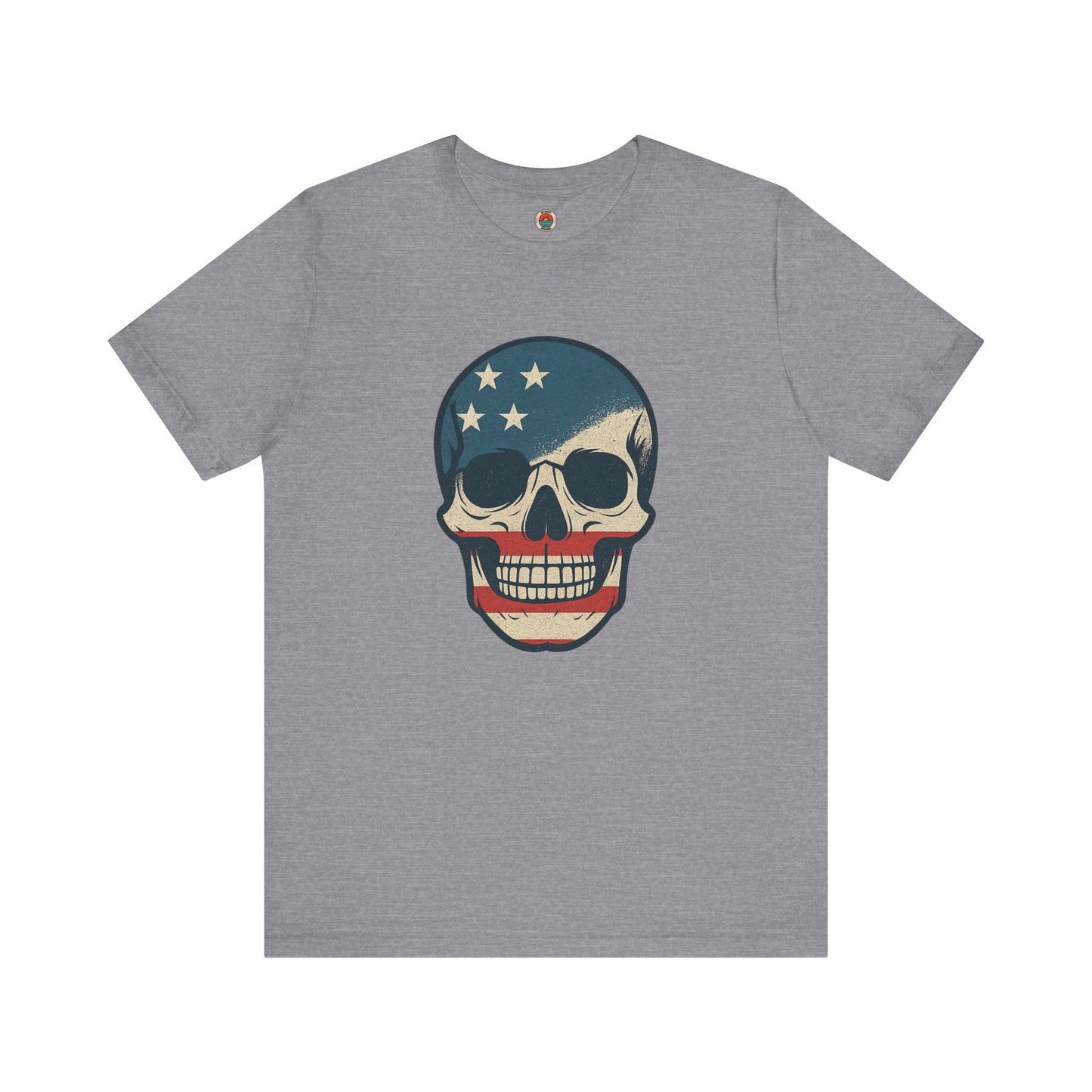 Patriotic Skull Tee, Unisex Graphic T-Shirt, Cool Skull Shirt, Festival Outfits