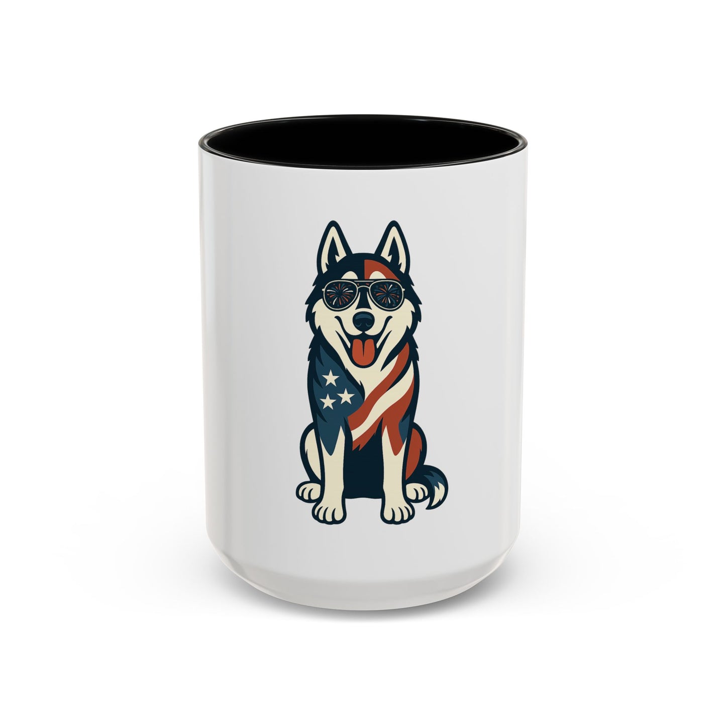 Patriotic Siberian Husky Dog Coffee Mug, Unique Pet Lover Gift