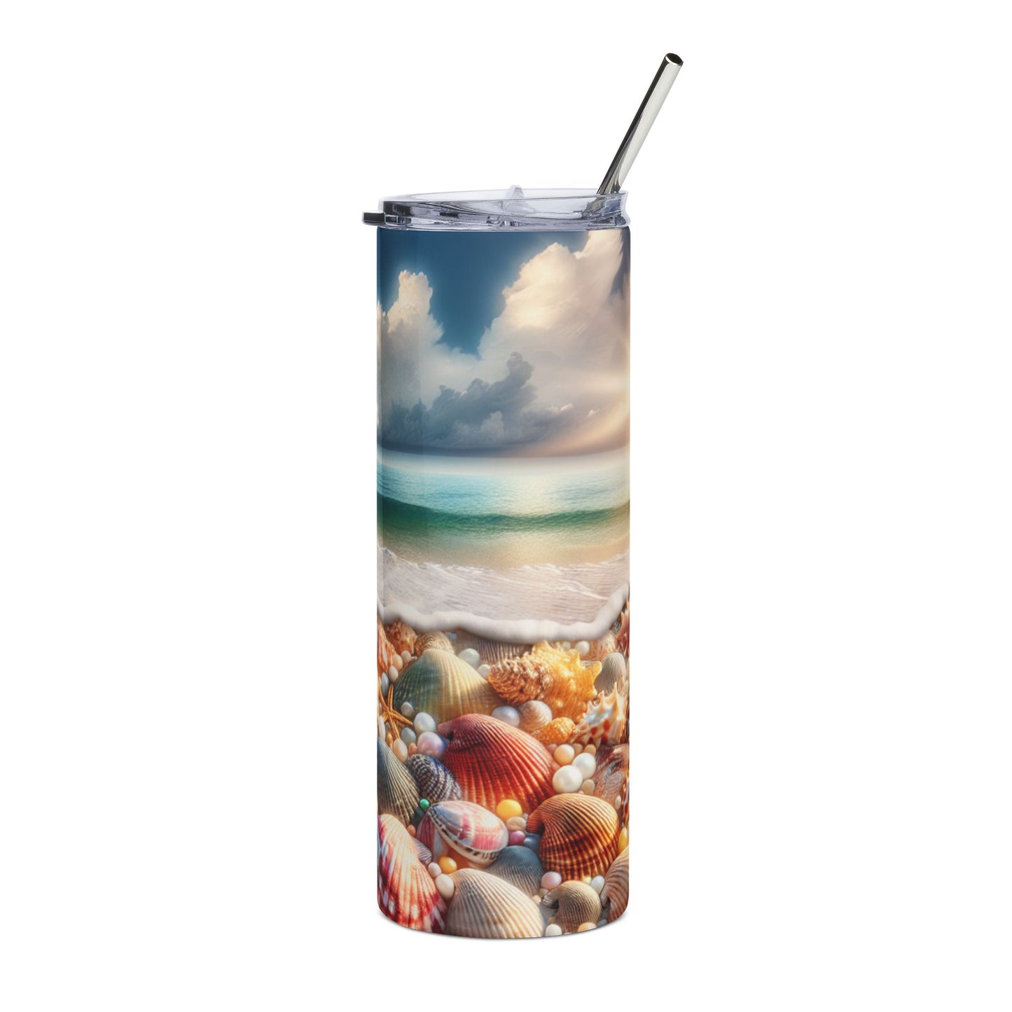 Seaside Stainless Steel Tumbler, Ocean Waves Drinkware, Beach Lover Gift, Travel Cup, Summer Fun, Nautical Decor