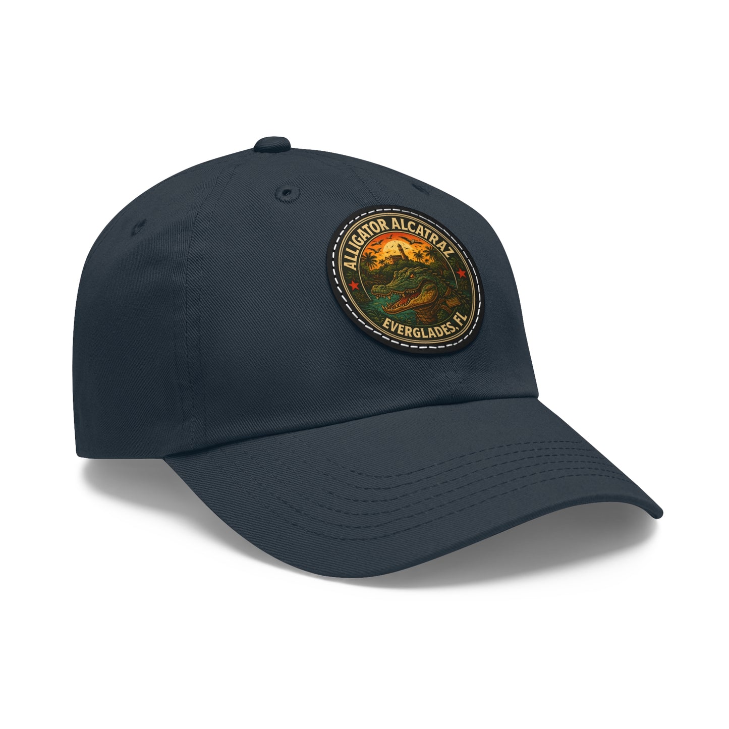 Vintage Alligator National Park Hat with Leather Patch, Outdoor Adventure Hat