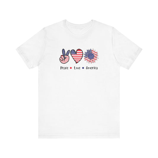 Peace Love America Unisex Short Sleeve Tee