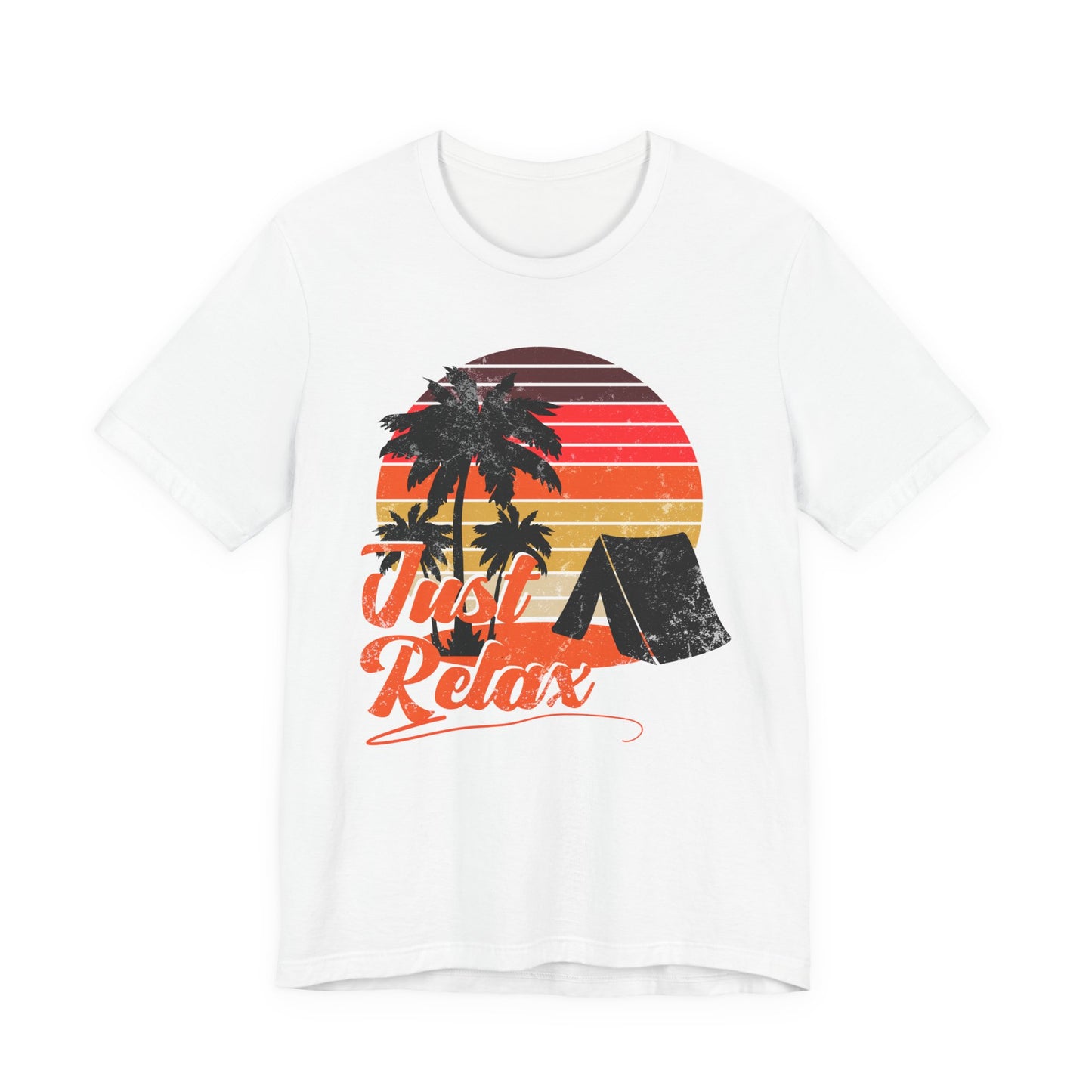 Retro Camping Graphic Tee - 'Just Relax' Unisex Short Sleeve Shirt