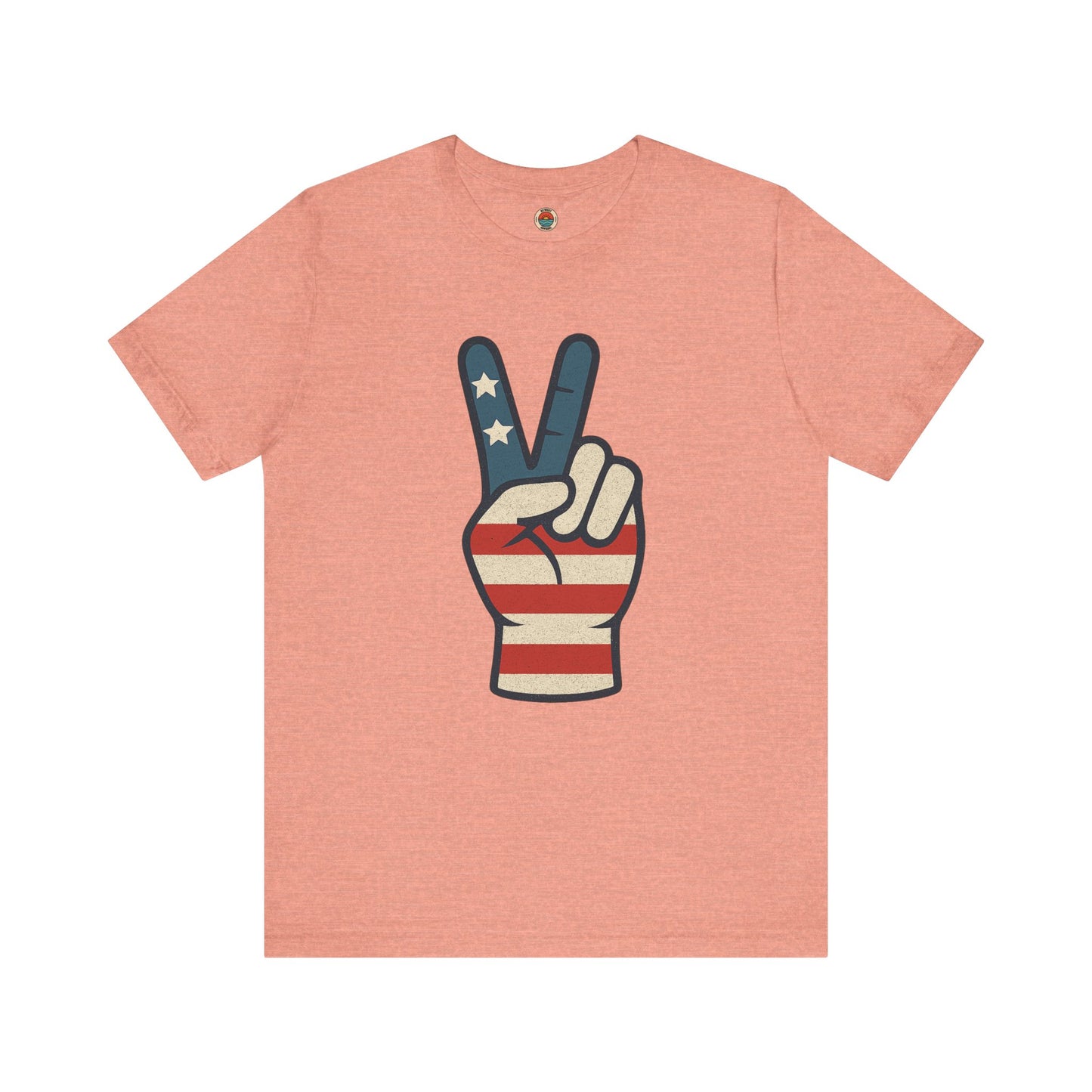 Vintage Peace Sign American Flag Tee, Unisex Tee, Fourth of July Shirt