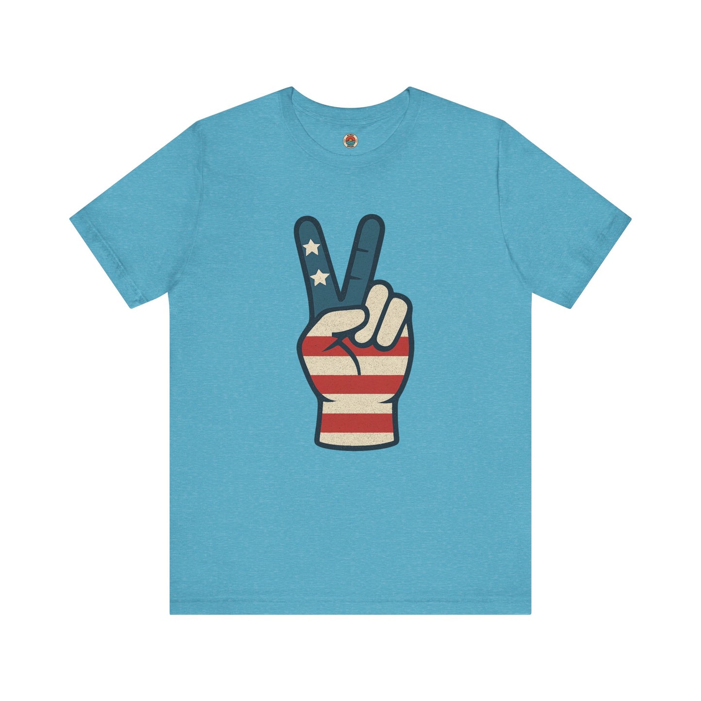 Vintage Peace Sign American Flag Tee, Unisex Tee, Fourth of July Shirt