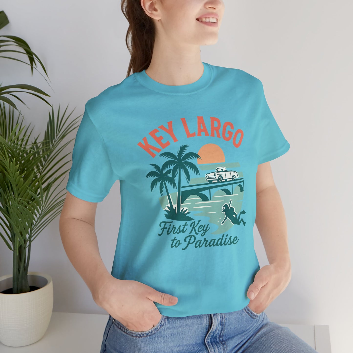 FLORIDA KEYS COLLECTION Key Largo Vintage Vibe Tee, Unisex Jersey Shirt