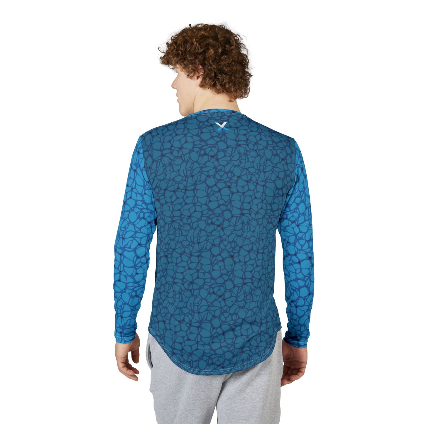 VENTURX™ Coastal Blue Men's UV Protection Long Sleeve Surf Shirt