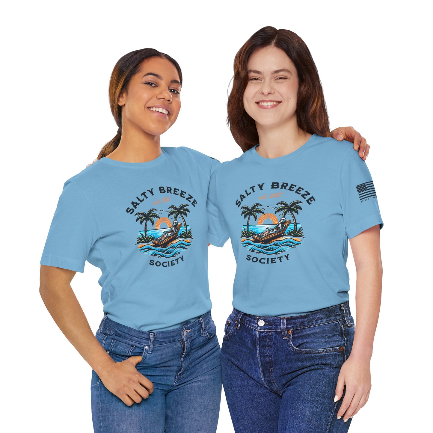Salty Breeze Society™ Tee, Casual Summer Shirt, Beach Vibe Apparel, Gift for Ocean Lovers, Relaxed Fit Graphic Tee