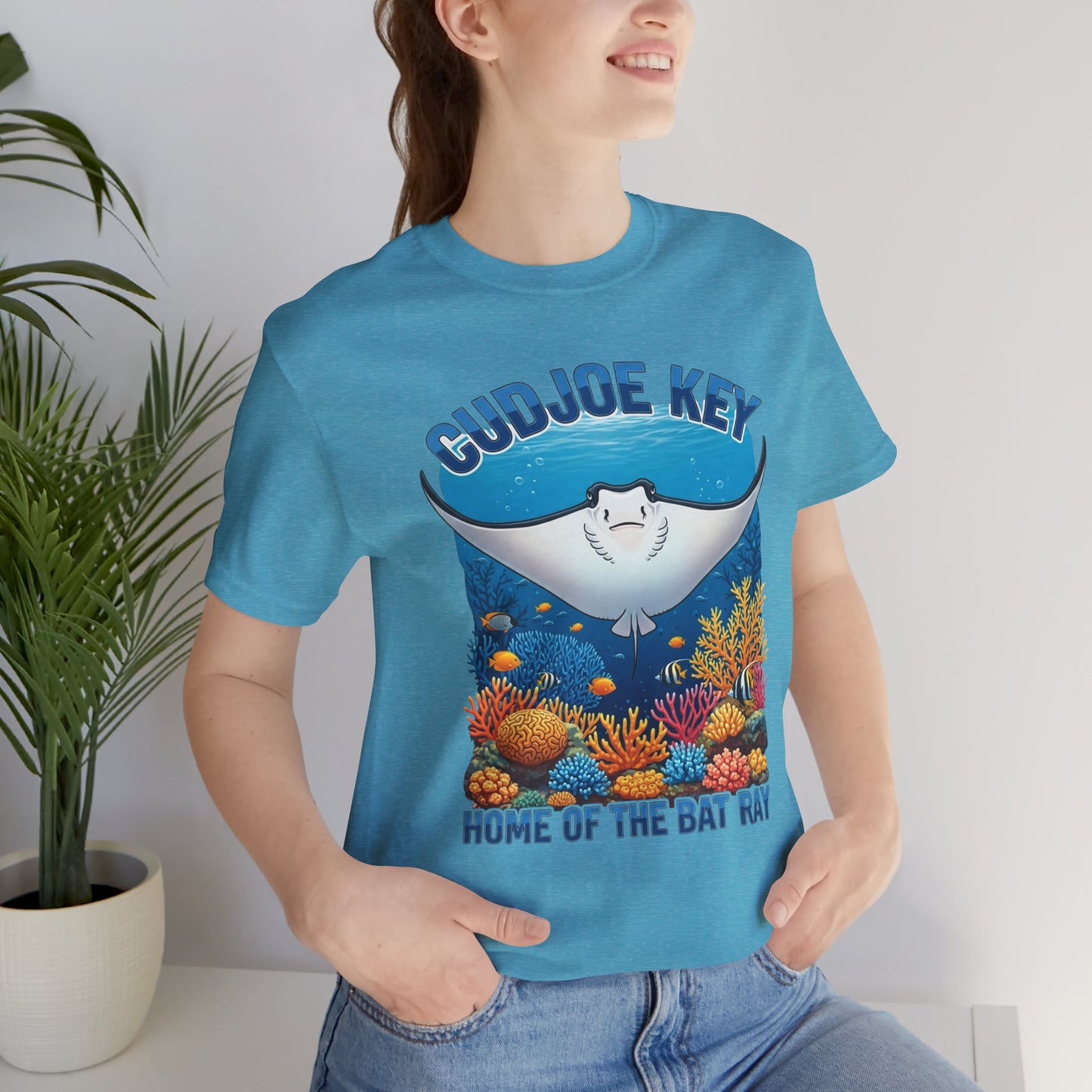 FLORIDA KEYS COLLECTION Cudjoe Key Bat Ray Tee, Unisex Graphic T-Shirt, Beach Apparel