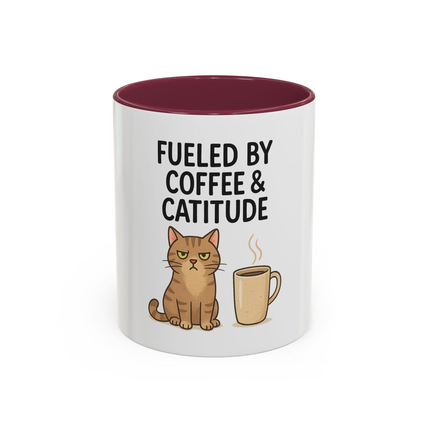 Funny Cat Mug - Fueled by Coffee & Cattitude - Perfect Gift for Cat Lovers