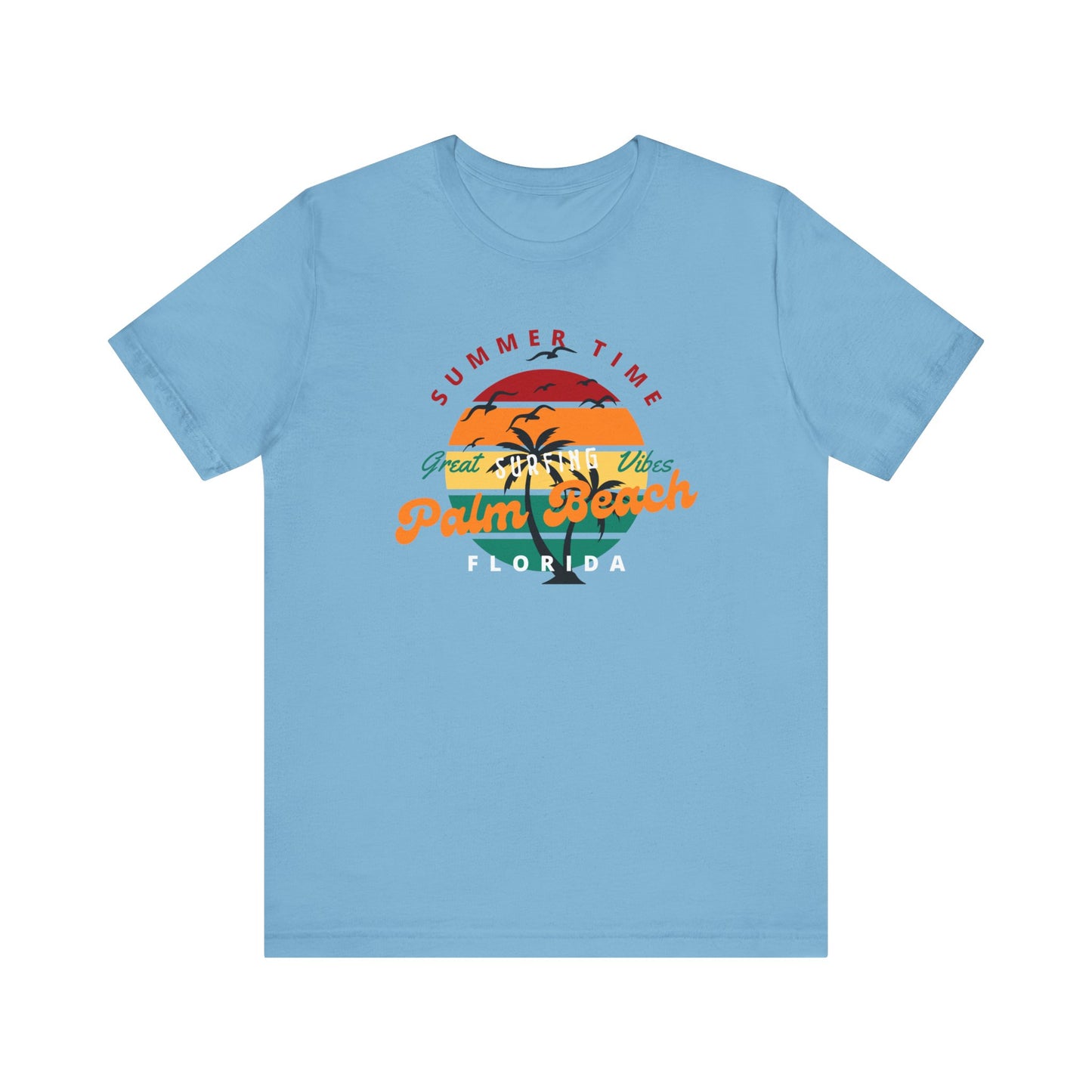 Summer Vibe Palm Beach Tee - Unisex Jersey Short Sleeve T-Shirt