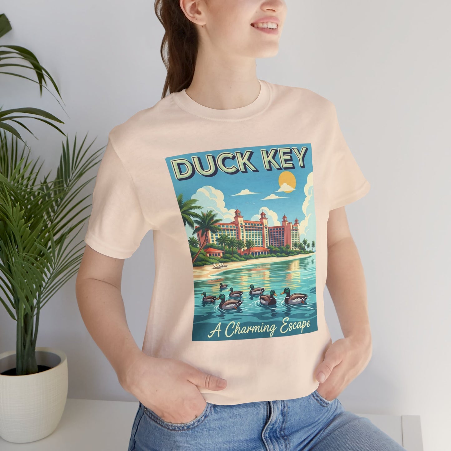 FLORIDA KEYS COLLECTION Vintage Duck Key Escape Tee, Relaxed Summer Vibe Shirt, Travel Themed Unisex Tee