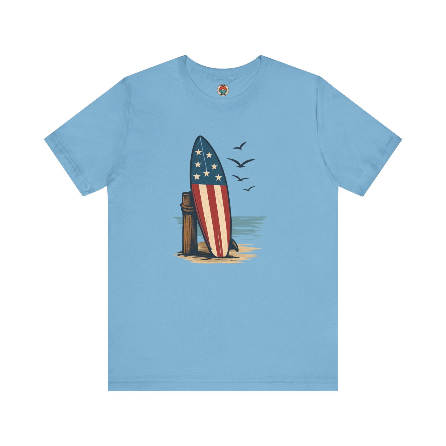 Patriotic Surfing T-Shirt | Unisex Tee for Summer