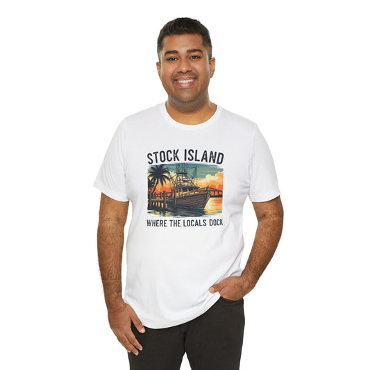 FLORIDA KEYS COLLECTION Stock Island Sunset Tee | Unisex Jersey Short Sleeve Shirt for Beach Lovers, Casual Outings