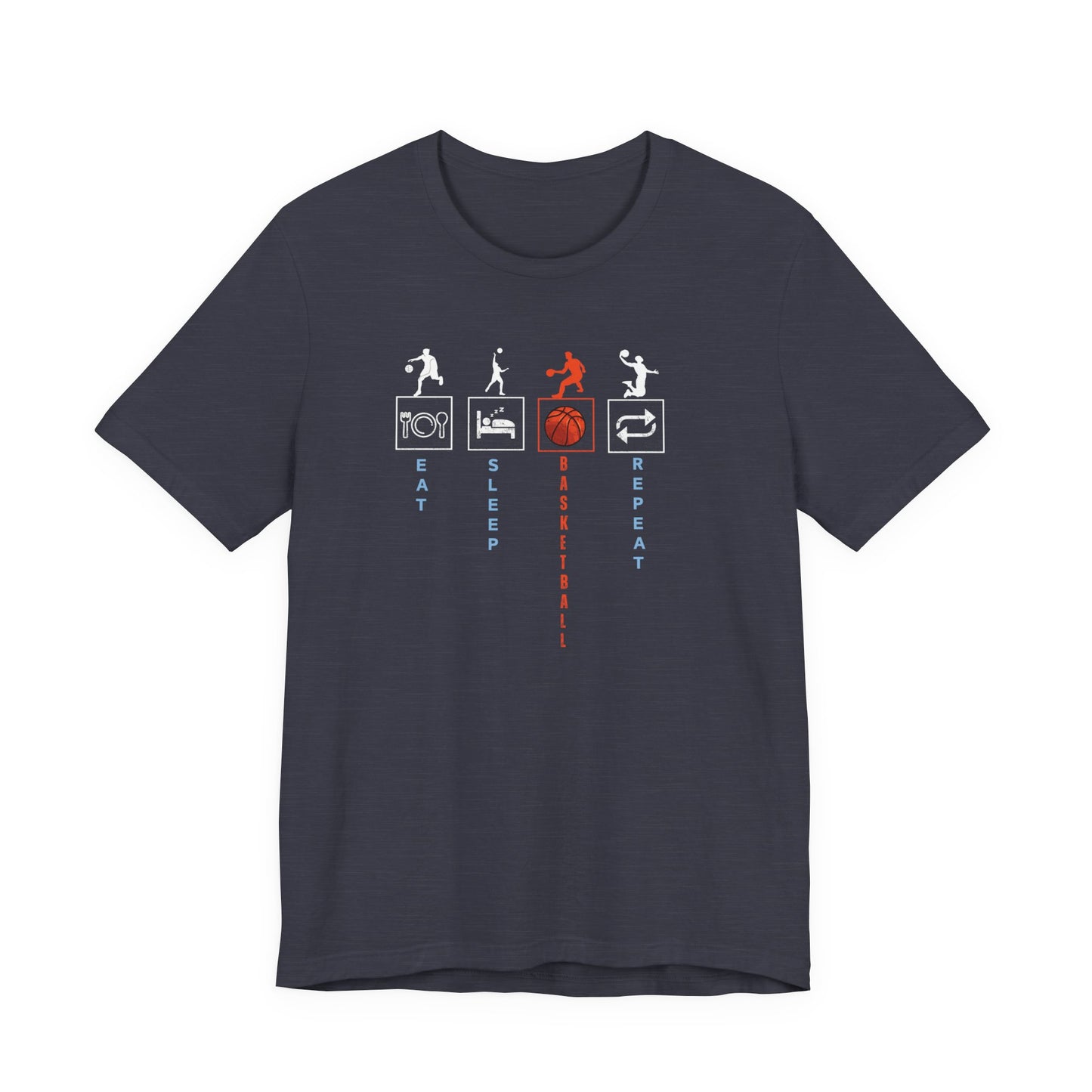 Basketball Lifestyle Tee - Eat Sleep Basketball Repeat Unisex Jersey S/S Tee